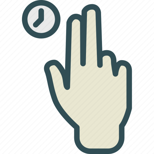 Hand, interaction, time, touch, touchshold, twofinger icon - Download on Iconfinder