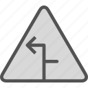 arrow, sign, symbolleft, triangle, warning