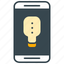 app, developer, interface, lightbulb, mobile, phone 