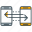arrows, interface, mobile, phone, transfer 