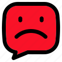 unhappy, chat, sad, emoji, dialogue