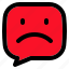 unhappy, chat, sad, emoji, dialogue 