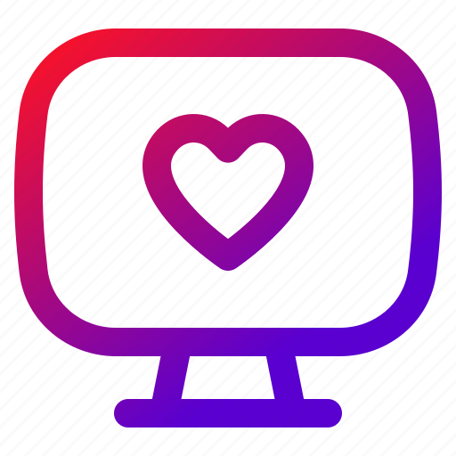 Online, dating, monitor, love, like, heart icon - Download on Iconfinder