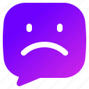 unhappy, chat, sad, emoji, dialogue