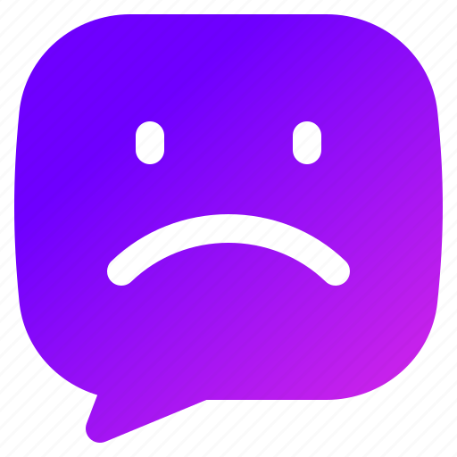 Unhappy, chat, sad, emoji, dialogue icon - Download on Iconfinder