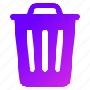 delete, bin, rubbish, trash, can