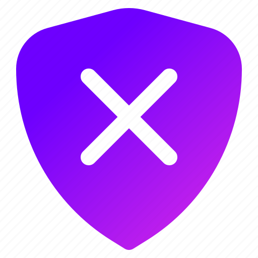 Shield, danger, broken, unsafe, failed icon - Download on Iconfinder