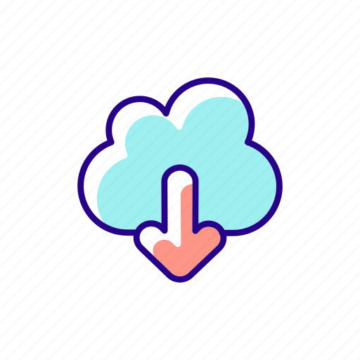 Cloud database, download information, digital data, online storage icon - Download on Iconfinder