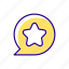 chat message, star, rating, communication 