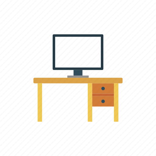 Computer, desk, furniture, interior, table icon - Download on Iconfinder