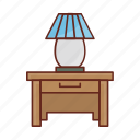 lamp, desk, cabinet, light, drawer 
