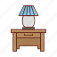 lamp, desk, cabinet, light, drawer 