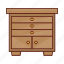 table, drawer, cabinet, interior, furniture 