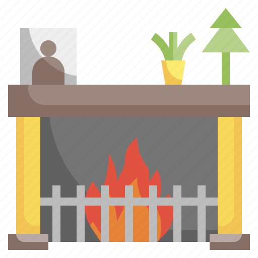 Fireplace, christmas, chimney, furniture, household, living, room icon - Download on Iconfinder