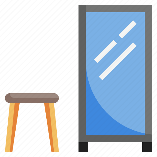 Standing, mirror, furniture, household, reflecting, framed, bedroom icon - Download on Iconfinder