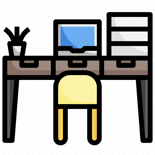 Desk, furniture, and, household, studio, room icon - Download on Iconfinder