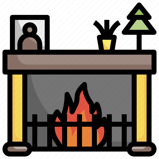 Fireplace, christmas, chimney, furniture, household, living, room icon - Download on Iconfinder