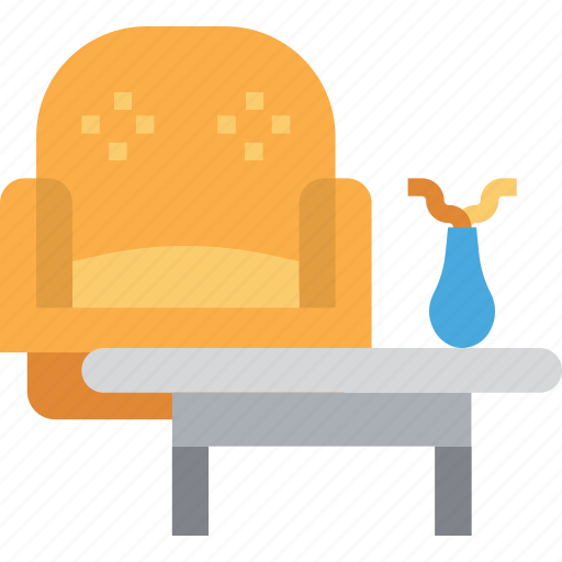 Armchair, coffee, furniture, interior, living, room, table icon - Download on Iconfinder