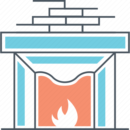 Fireplace, burn, chimney, fire, flame icon - Download on Iconfinder