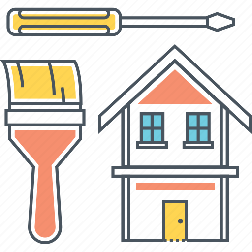 Renovation, construction, home, house, paint, painting, repair icon - Download on Iconfinder