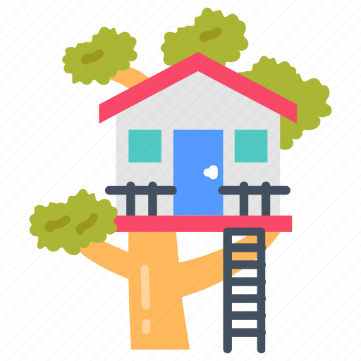 Tree, house, birds, painting, architecture, ladder icon - Download on Iconfinder