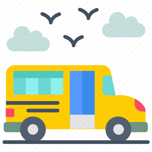 School, bus, shuttle, minibus, vehicle, van, pick icon - Download on Iconfinder