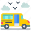 school, bus, shuttle, minibus, vehicle, van, pick, up 