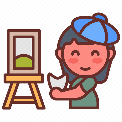 Drawing, illustration, painting, color, class, portrayal icon - Download on Iconfinder