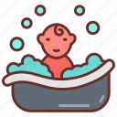 bathing, shower, washing, baby, infant, bath, tub, soap, bubbles