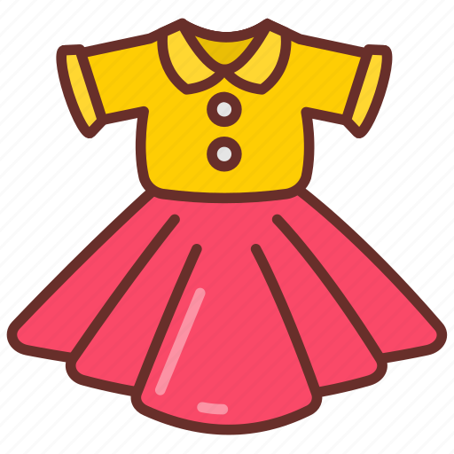 Girl, dress, party, frock, ruffled, outfit icon - Download on Iconfinder