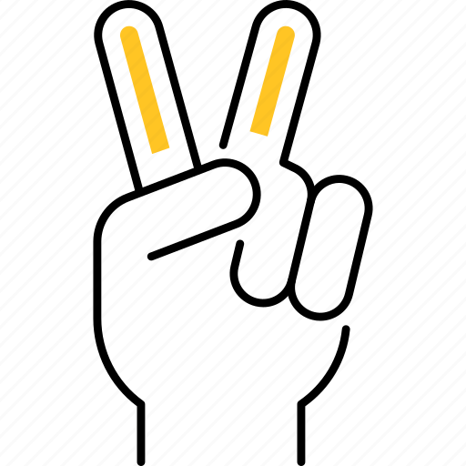 Hand, fingers, gesture, peace, two, expression icon - Download on Iconfinder