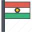 asian, country, flag, kurdish, kurdistan, national, region 