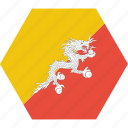 asian, bhutan, country, flag, national, bhutanese