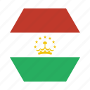 country, flag, national, tajikistan, tajikistani, asian