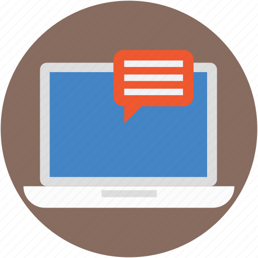 Bloge, comment, communication, laptop, speech bubble icon - Download on Iconfinder