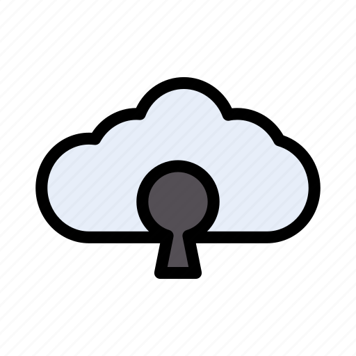 Cloud, database, keyhole, lock, protection icon - Download on Iconfinder