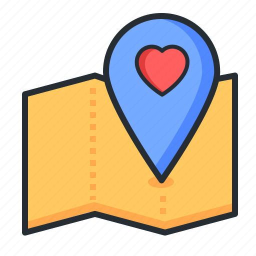 Map, geotag, love, date icon - Download on Iconfinder