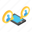 chat, interface, isometric, mobile, phone, smartphone, technology 
