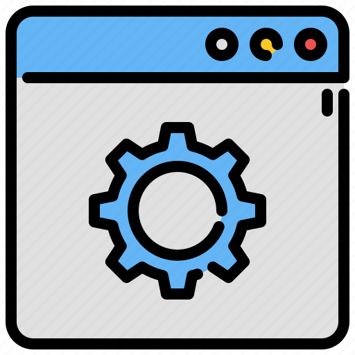 Website, optimization, browser, cogwheel, window icon - Download on Iconfinder