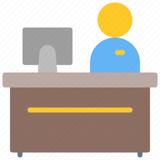 Counter, receptionist, front desk, teller icon - Download on Iconfinder