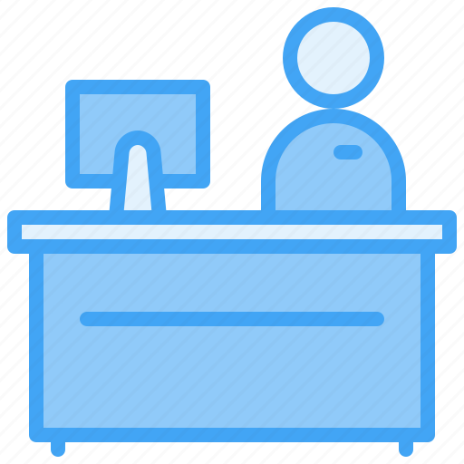 Counter, receptionist, front desk, office icon - Download on Iconfinder