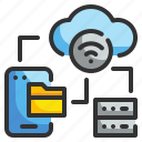 cloud, database, internet, network, server