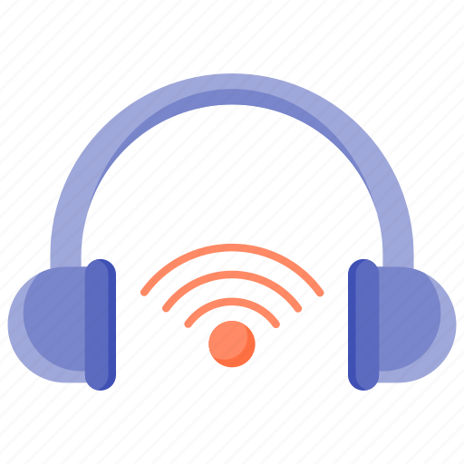 Audio, electronics, headphones, headset, internet of things, music and multimedia, wifi signal icon - Download on Iconfinder