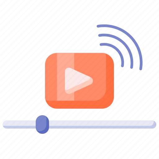 Entertainment, film, movie, play button, streaming, video player, wifi icon - Download on Iconfinder