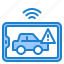 smartphone, internet, car, warning, wifi 