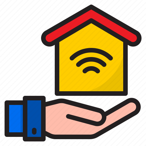Home, worker, internet, hand, wifi icon - Download on Iconfinder