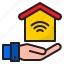 home, worker, internet, hand, wifi 