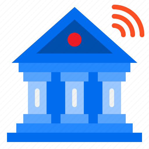 Bank, internet, money, building, wifi icon - Download on Iconfinder