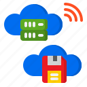 cloud, database, save, server, wifi