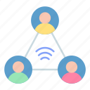 social hub, connected people, network, users